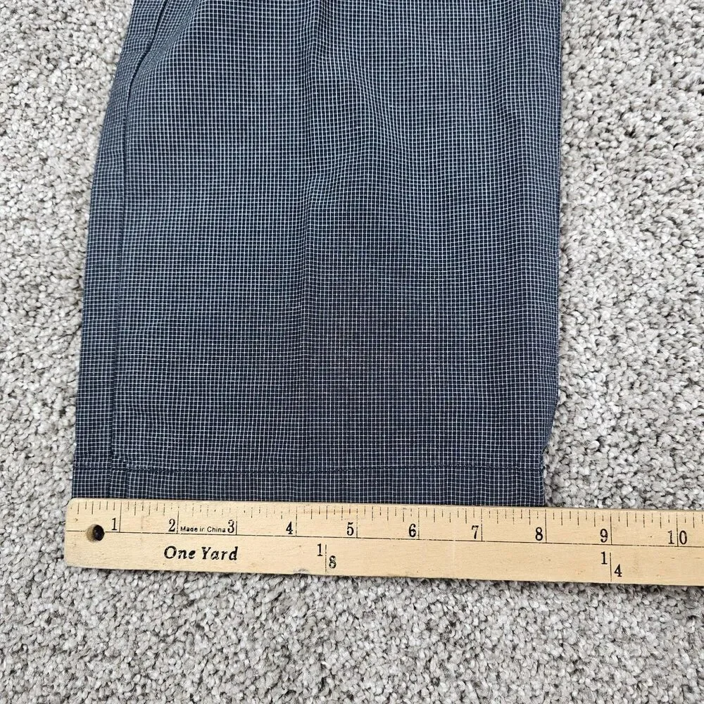J Crew Pants Mens 34x29 Black Grid Check Bedford Slim Tapered Lightweight Cotton